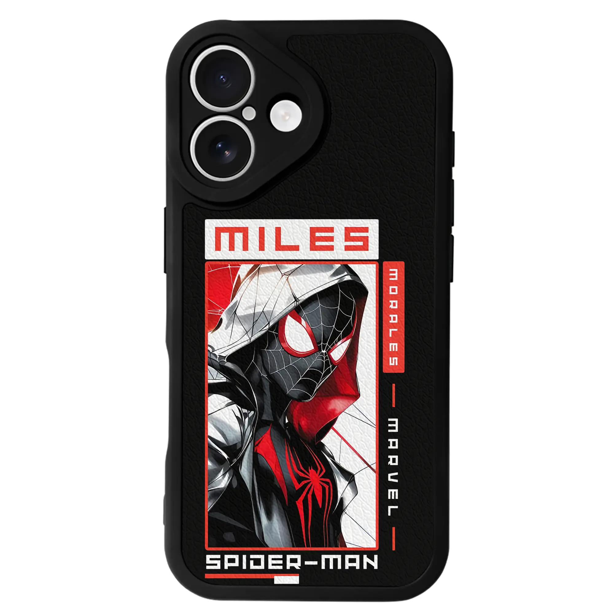 アベンジャーズ (Avenjāzu) グッズ スパイダーマン（Spider-Man） - IPhone 16シリーズ対応 ・ シリコンスマホケース ・ レザー調 ・ 高精度フィット ・ 耐衝撃 ・ ワイヤレス充電対応 ・ 精密カット